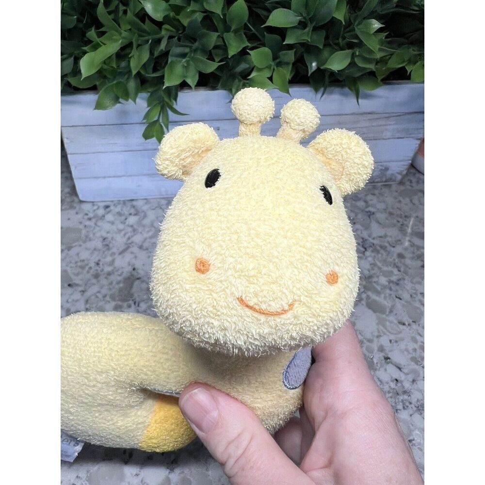 Vintage Baby Carters Giraffe Stuffed Plush Rattle Toy Blue Green Pink Spots - Picture 2 of 6